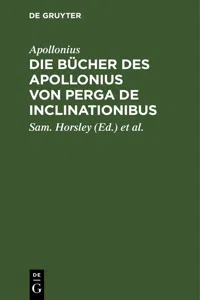 Die Bücher des Apollonius von Perga De Inclinationibus_cover