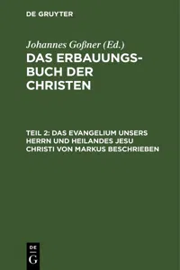 Das Evangelium unsers Herrn und Heilandes Jesu Christi von Markus beschrieben_cover