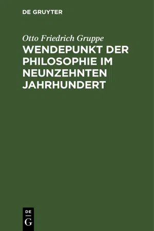 Wendepunkt der Philosophie im neunzehnten Jahrhundert