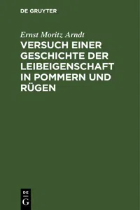 Versuch einer Geschichte der Leibeigenschaft in Pommern und Rügen_cover