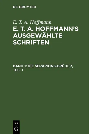 Die Serapions-Brüder, Teil 1