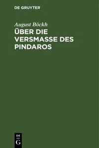 Über die Versmaße des Pindaros_cover