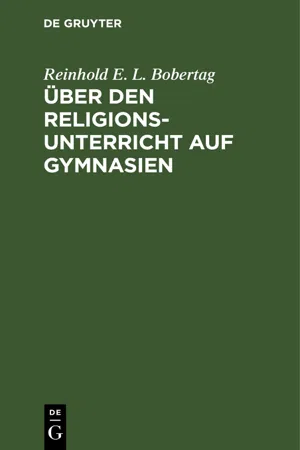 Über den Religionsunterricht auf Gymnasien