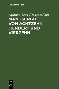 Manuscript von Achtzehn hundert und vierzehn_cover