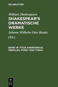 Titus Andronikus. Pericles, Fürst von Tyrus_cover