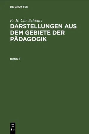 Darstellungen aus dem Gebiete der Pädagogik. Band 1