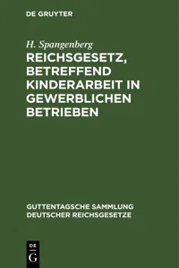 Reichsgesetz, betreffend Kinderarbeit in gewerblichen Betrieben_cover