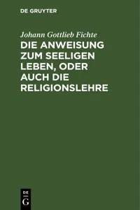 Die Anweisung zum seeligen Leben, oder auch die Religionslehre_cover