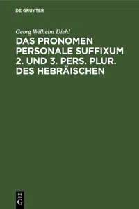 Das Pronomen personale suffixum 2. und 3. pers. plur. des Hebräischen_cover