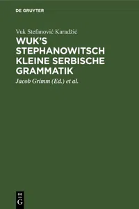 Wuk's Stephanowitsch kleine serbische Grammatik_cover