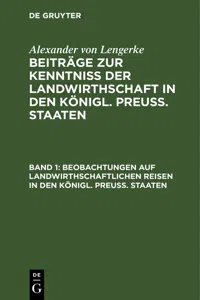 Beobachtungen auf landwirthschaftlichen Reisen in den Königl. Preuß. Staaten_cover