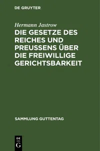 Die Gesetze des Reiches und Preußens über die freiwillige Gerichtsbarkeit_cover