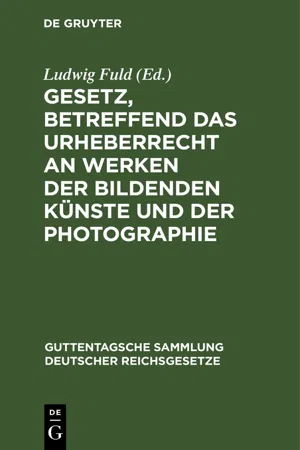 Gesetz, betreffend das Urheberrecht an Werken der bildenden Künste und der Photographie