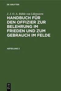 J. J. O. A. Rühle von Lilienstern: Handbuch für den Offizier zur Belehrung im Frieden und zum Gebrauch im Felde. Abteilung 2_cover