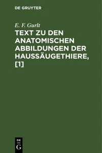 Text zu den anatomischen Abbildungen der Haussäugethiere, [1]_cover