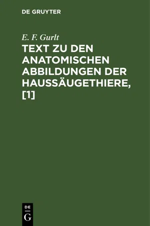 Text zu den anatomischen Abbildungen der Haussäugethiere, [1]