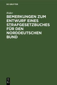 Bemerkungen zum Entwurf eines Strafgesetzbuches für den norddeutschen Bund_cover