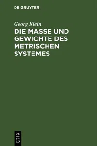 Die Maße und Gewichte des metrischen Systemes_cover