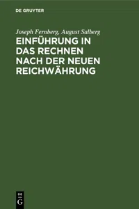 Einführung in das Rechnen nach der neuen Reichwährung_cover