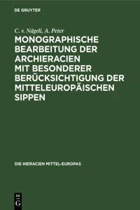 Monographische Bearbeitung der Archieracien mit besonderer Berücksichtigung der mitteleuropäischen Sippen_cover