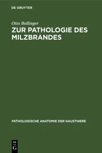 Zur Pathologie des Milzbrandes_cover