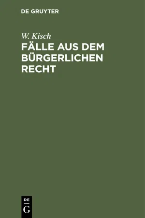 Fälle aus dem bürgerlichen Recht