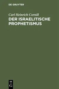 Der israelitische Prophetismus_cover