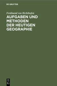 Aufgaben und Methoden der Heutigen Geographie_cover