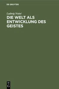 Die Welt als Entwicklung des Geistes_cover