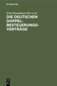 Die deutschen Doppelbesteuerungsverträge_cover