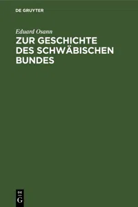 Zur Geschichte des schwäbischen Bundes_cover