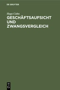 Geschäftsaufsicht und Zwangsvergleich_cover