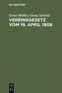 Vereinsgesetz vom 19. April 1908_cover