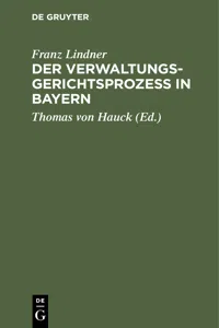 Der Verwaltungsgerichtsprozeß in Bayern_cover