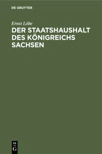 Der Staatshaushalt des Königreichs Sachsen_cover