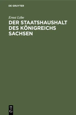 Der Staatshaushalt des Königreichs Sachsen