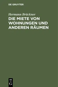 Die Miete von Wohnungen und anderen Räumen_cover