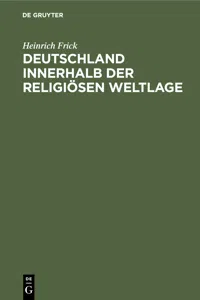 Deutschland innerhalb der religiösen Weltlage_cover