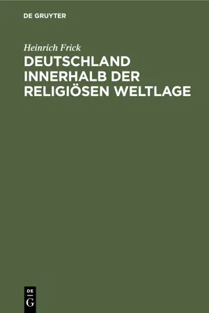 Deutschland innerhalb der religiösen Weltlage