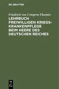 Lehrbuch freiwilligen Kriegs-Krankenpflege beim Heere des Deutschen Reiches_cover