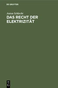 Das Recht der Elektrizität_cover