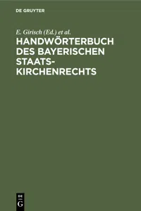 Handwörterbuch des bayerischen Staatskirchenrechts_cover