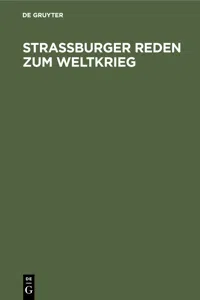 Straßburger Reden zum Weltkrieg_cover