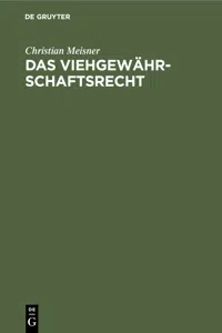 Das Viehgewährschaftsrecht_cover