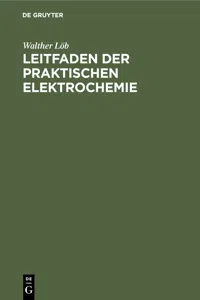 Leitfaden der praktischen Elektrochemie_cover