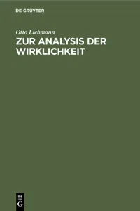 Zur Analysis der Wirklichkeit_cover