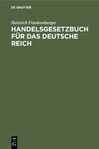 Handelsgesetzbuch für das Deutsche Reich_cover