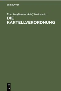 Die Kartellverordnung_cover