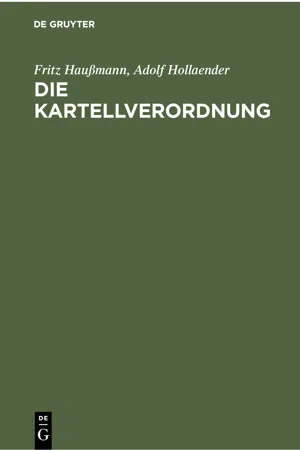 Die Kartellverordnung