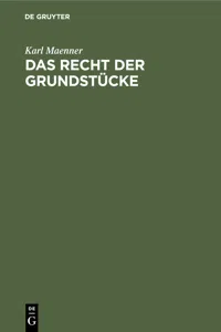 Das Recht der Grundstücke_cover